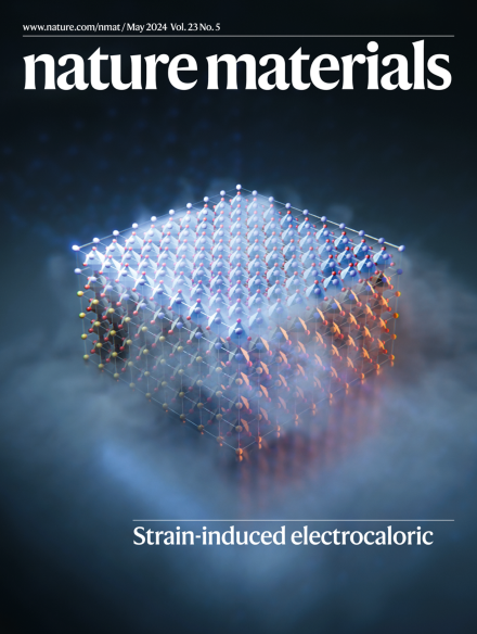 Cover of magazine, Nature Materials, from May 2024