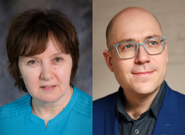 Side by side headshots of Alan Aspuru-Guzik, Eugenia Kumacheva of the department of Chemistry.