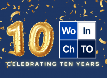 Balloons spelling 10 and the WICTO logo; underneath, text reads Celebrating 10 Years.