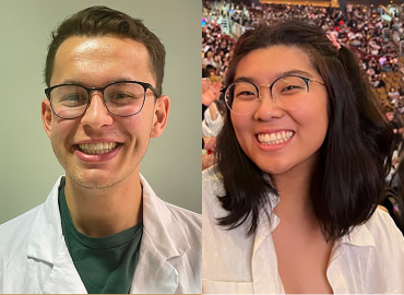 Side by side headshots of two Chemistry students, Owen Vander Muelen and Camille Tsang