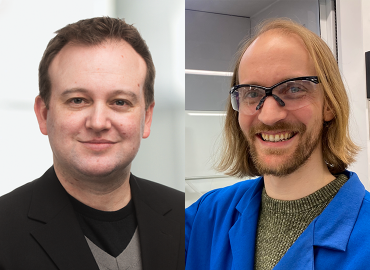 Side by side headshots of Bryton Varju and Professor Dwight Seferos