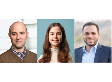 Side by side headshots of Aaron Wheeler, Mohamed Elsayed and Leticia Bodo.